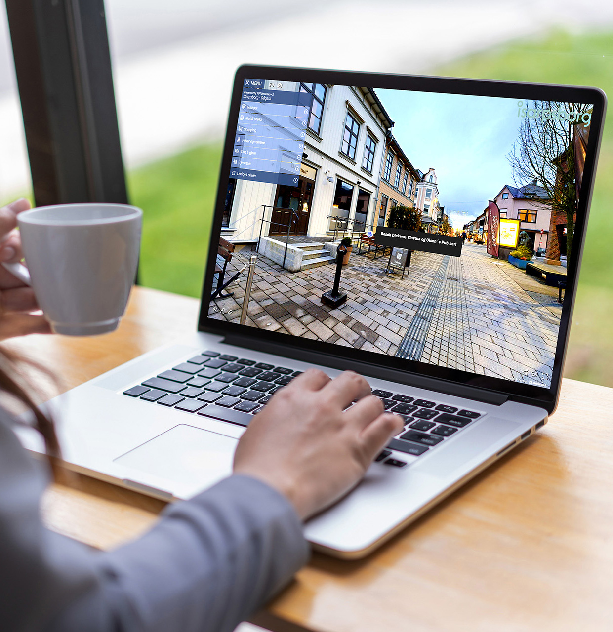 mock up Using laptop with blank screen computer modern